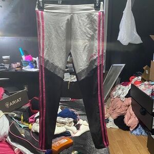 Adidas Kids' Leggings with Pink and Black Accents 10/12